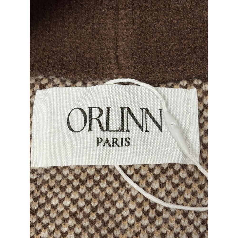 Orlinn Paris Brown Paisley Knit Fringe Belted Boho Western Vest NWT M - Picture 7 of 9